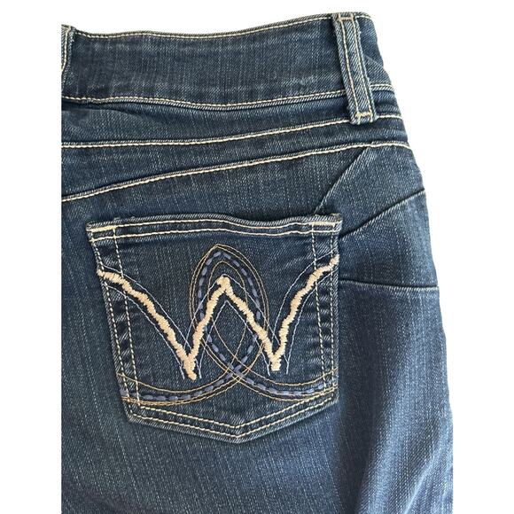 Wrangler Pink Tag Woman's Jeans Size 1/2 Frayed Bootcut - Picture 3 of 6